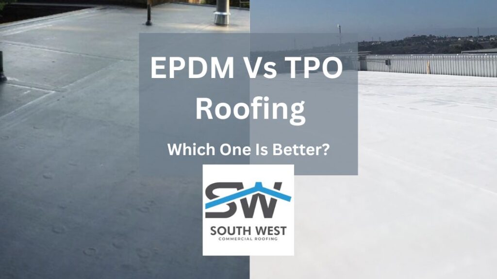 Image Of TPO and EPDM flat roofs compared next to each other