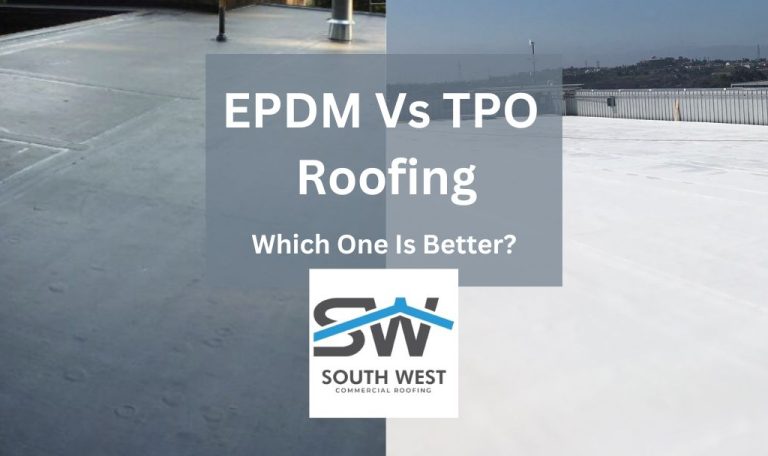 Image Of TPO and EPDM flat roofs compared next to each other