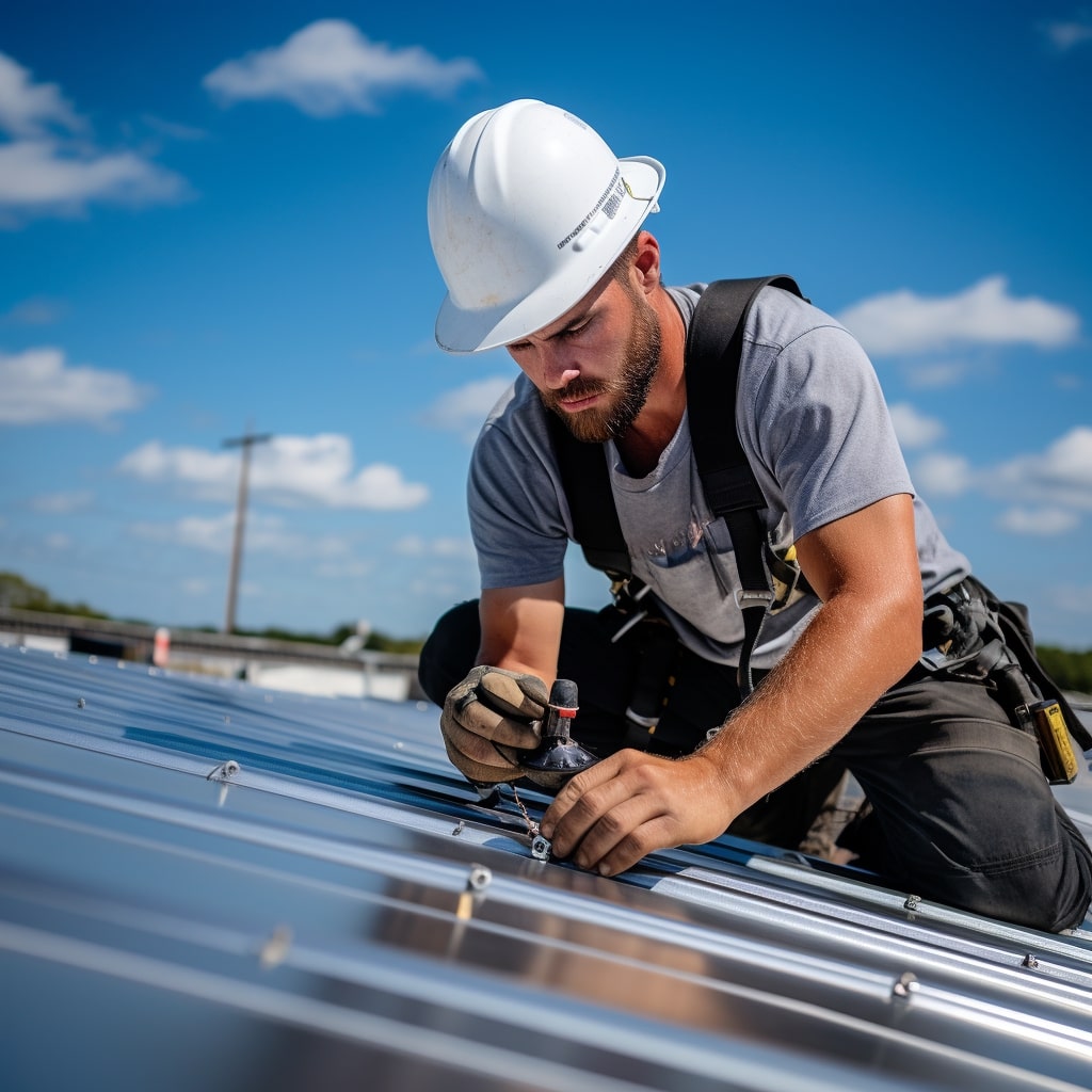 roofer working on commercial roof in Phoenix