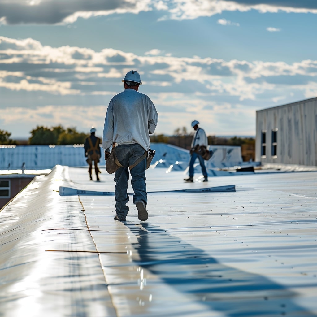 roofing contractors replacing commercial roof